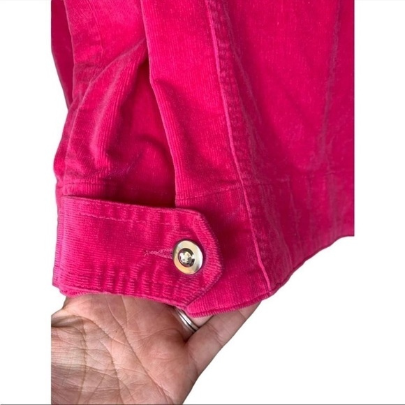 Vintage Quacker Factory Barbie Pink Rhinestone Zip Up Jacket Corduroy Small - Picture 10 of 14